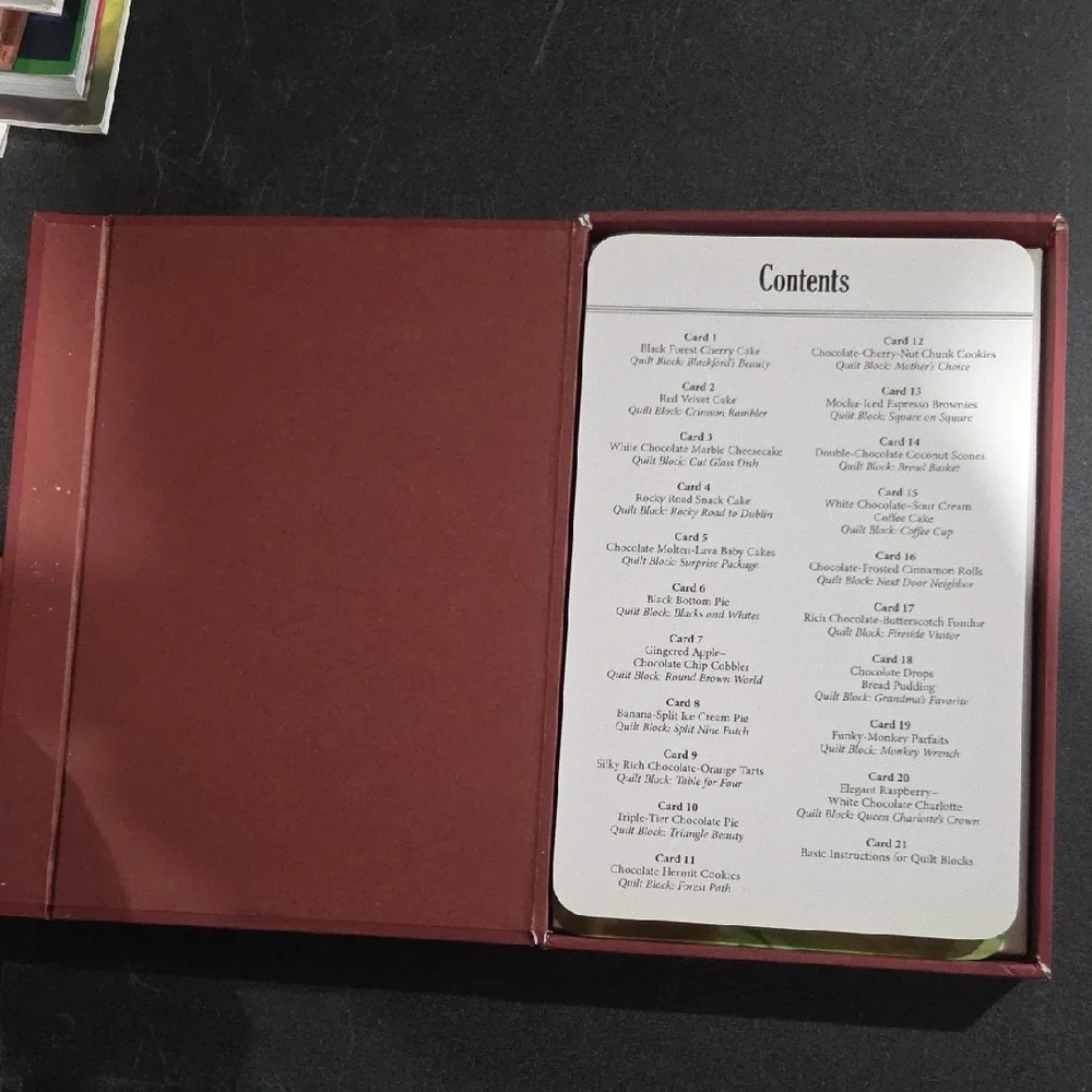 Quilter's Chocolate Desserts Recipe And Pattern Cards
